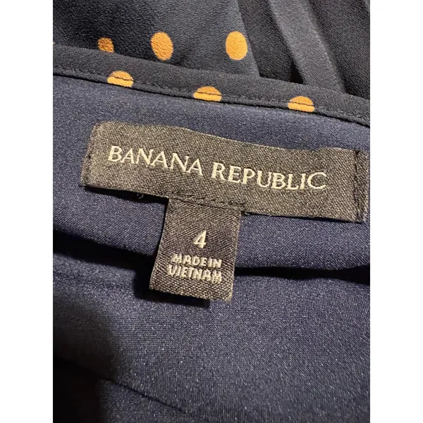 Banana Republic Maxi Dress Navy Blue Polka Dot Pleated Sleeveless Fall Wedding 4 - Image 7