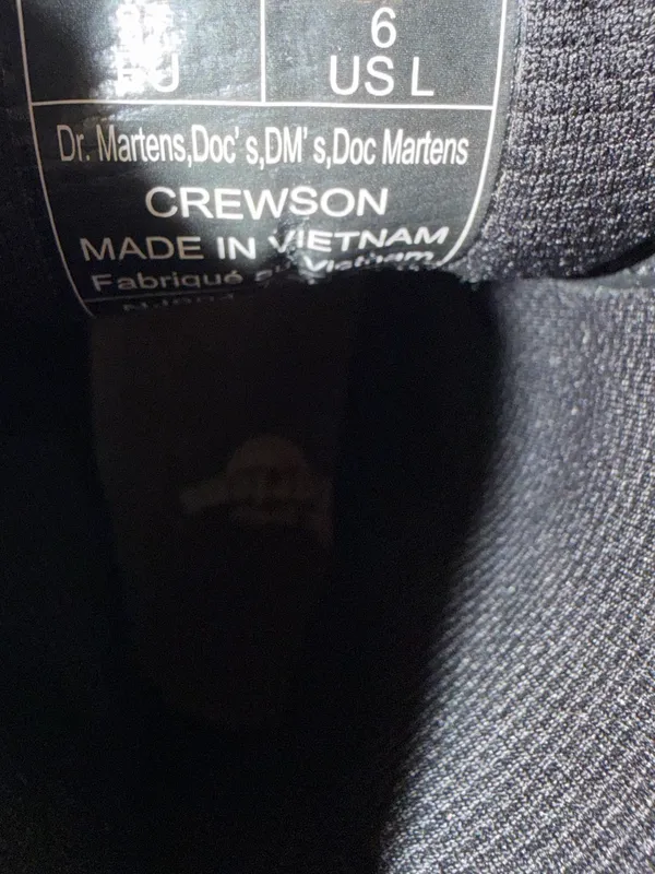 Dr. Martens Black Leather Combat Boots with Yellow Stitching - Image 5