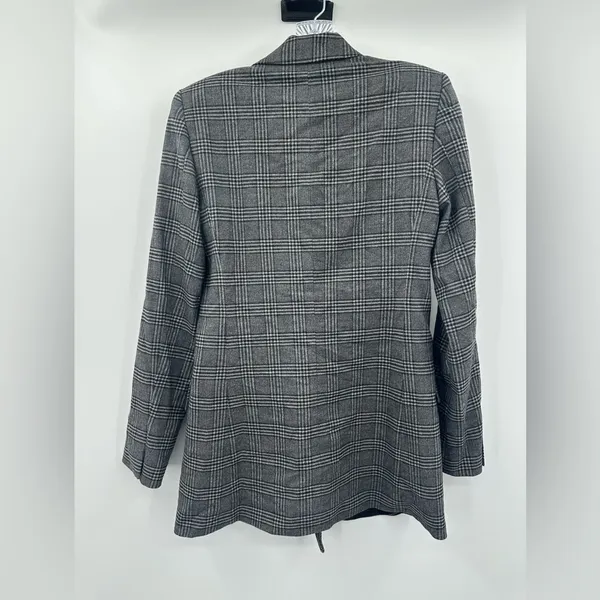 Zara Woman NWT Double Breasted Gray Checkered‎ Blazer Jacket Size XS - Image 2
