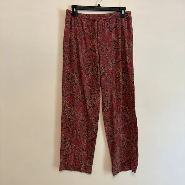 Lauren‎ Ralph Lauren Small Soft Knit Pajama Set Button Red Paisley Designer - Image 11