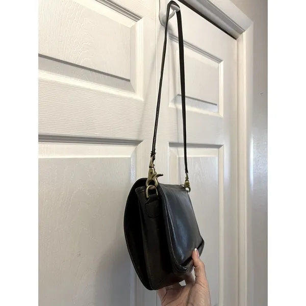 Vintage Black Leather‎ Coach Turn Lock Convertible Black Leather Y2K Classic - Image 5