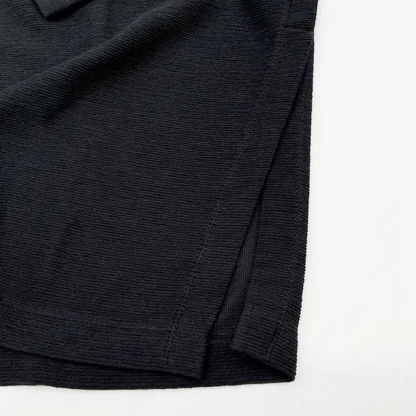 Max Studio Womens Top‎ L Black Mock Neck Button Sleeve Minimalist Quiet Luxury - Image 9