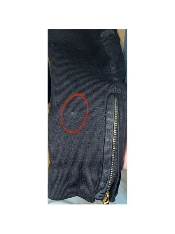 Women’s AQUA Black Leather Jacket MOTO Small - Image 8