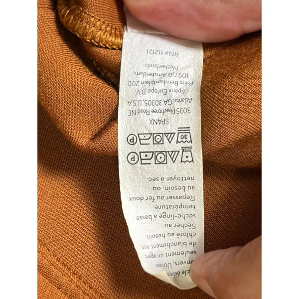 Spanx AirEssentials Half Zip Pullover Butterscotch Orange Soft Lounge Top Small - Image 7