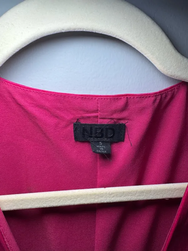 NBD Jess Dress in Hot pink satin lined buckled embellished cocktail dress. - Image 4