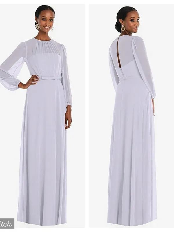 Stunning New Dessy Collection Silver Dove Gown - Image 2