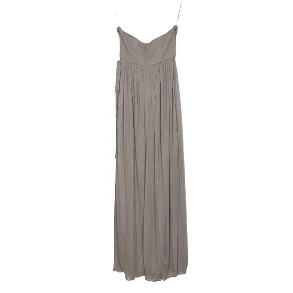David's Bridal One Shoulder Strap Beige Maxi Dress Size 4 - Image 10