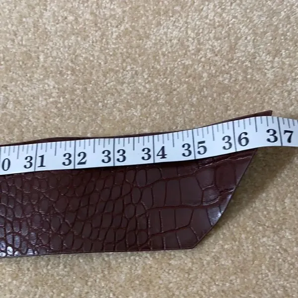 Women’s Barkwood Brown Wide Belt with Gold Buckle S NWT - Image 5