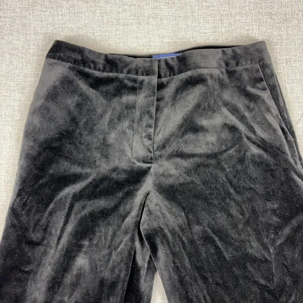 J McLaughlin Pants Womens 10 Black Velvet Dress Straight Leg Pockets Made USA - Image 4