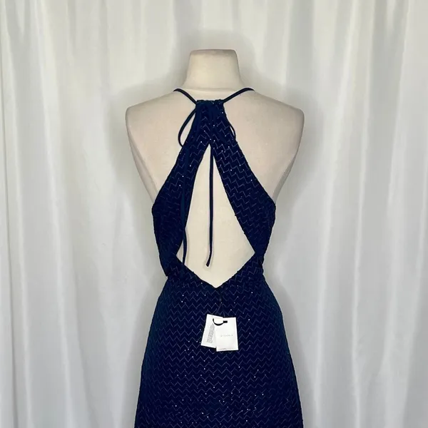 NWT! Calypso St. Barth HOSS INTROPIA Midnight Navy Blue Embellished Dress 36 / 4 - Image 9
