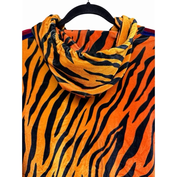 Aviator Nation Classic Velvet Relaxed Zip Hoodie‎ Tiger Print Size Large - Image 4