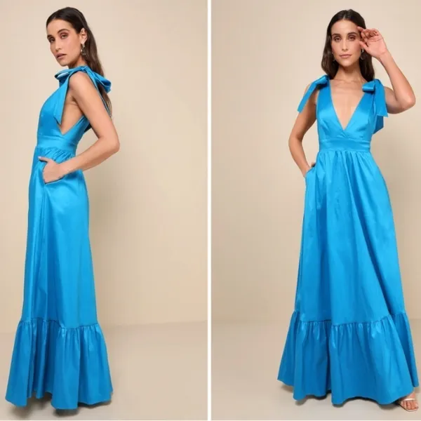 LULU's Sexy Elegant Prom Wedding Formal Event Chic Aline Maxi Gown NWOT - Image 2