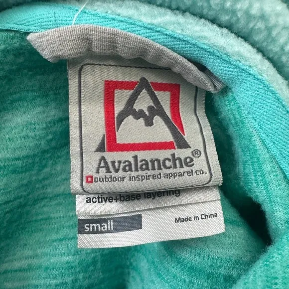 Avalanche Pullover‎ Hoodie Active Base Layer Breathable Green Womens Small - Image 5