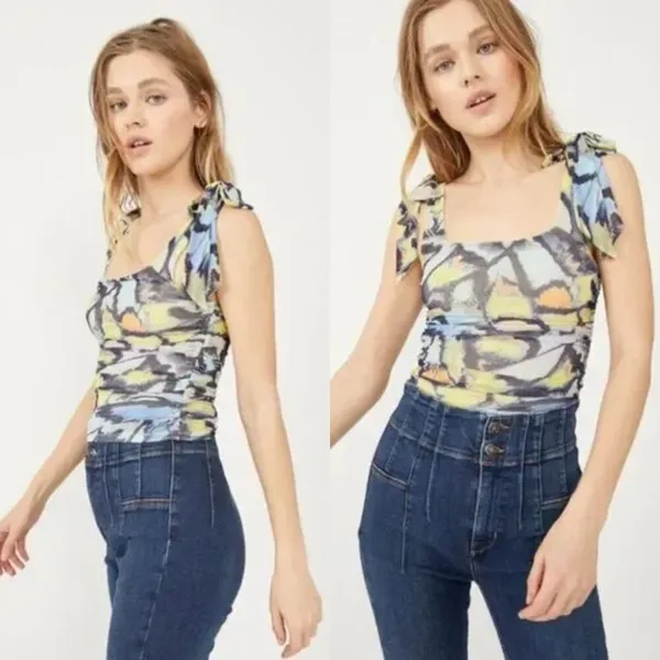 Free People Avenue Print Tank Top in Mint Combo Size Large $58 - Image 11