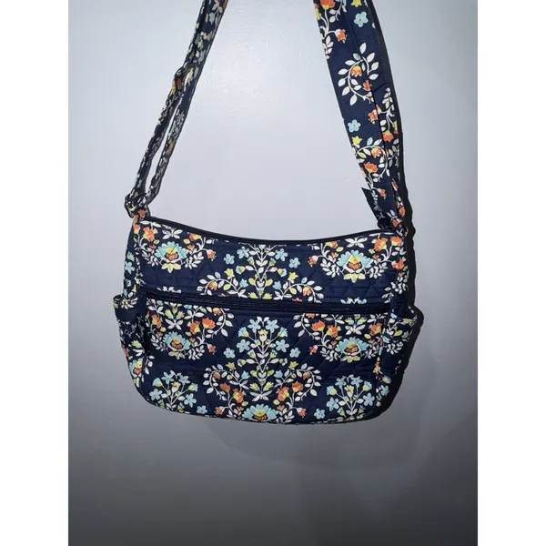 Vera Bradley Purse Chandelier Floral Shoulder Bag Pockets Zip Close Small Tote F - Image 2