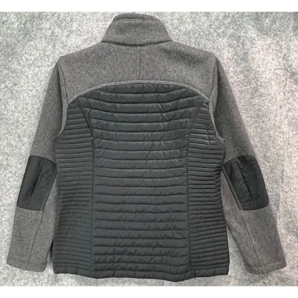 Eddie Bauer Jacket Womens S‎ Gray Black Down Fleece Puffer Insulated Full Zip - Image 4