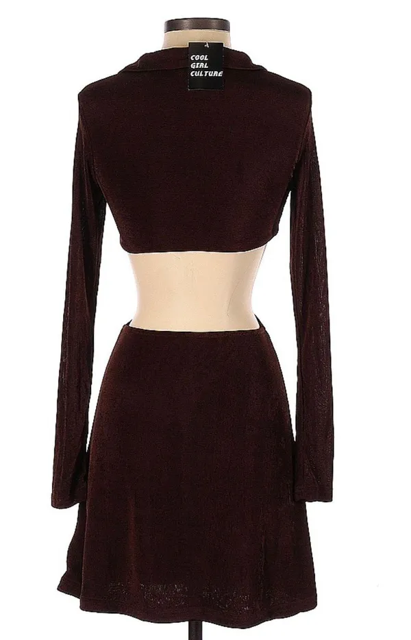 Peppermayo Brown Cutout Dress - Image 4