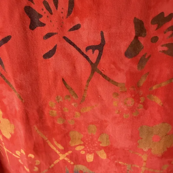 Norm Thompson Dress Vintage 90s Small Red Floral 100% Rayon Short Sleeve Maxi‎ - Image 6