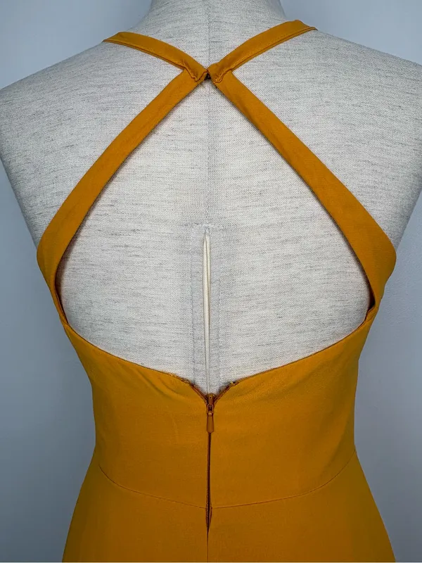STACEES Open Back Marigold Bridesmaid Formal Evening Wedding Gown Size 0 - Image 10