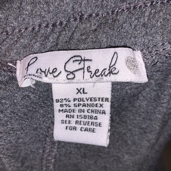 Love Streak grey comfy jogger style sweatpants with pockets - Image 7