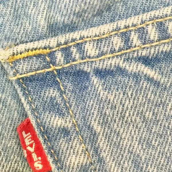 Levis Mom Skirt Light Acid Wash Blue Denim Button Fly Size 24 Jean Retro BOHO‎ - Image 4