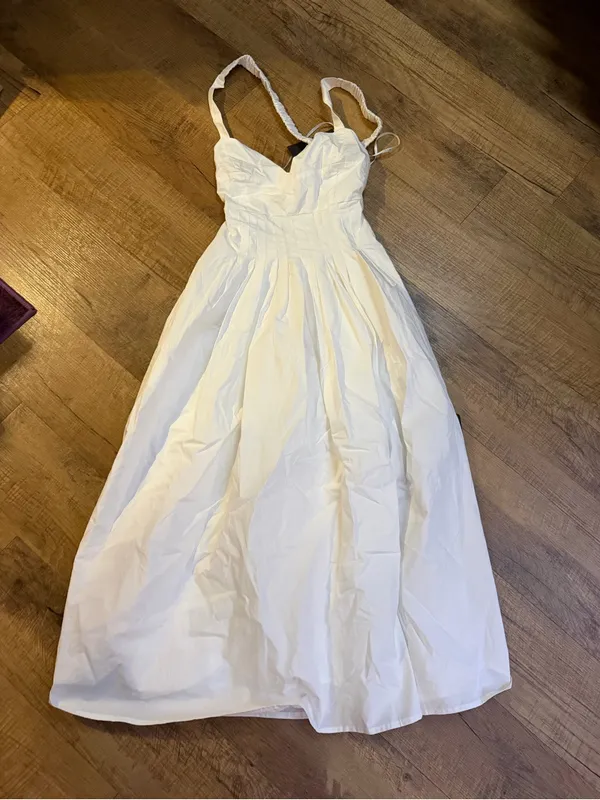 Lulu's Strolling Sicily White Pleated Backless Midi Dress With Pockets - Image 5