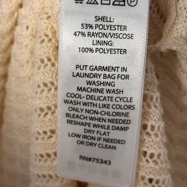 Rachel Zoe Womens Maxi Dress L‎ Cream Pointelle Knit Sleeveless Belted Coastal - Image 9