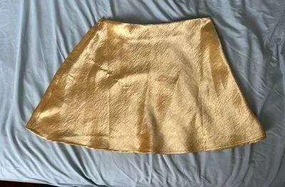 Yellow satin skirt Apricot Lane - Image 3