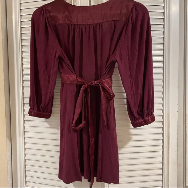 Vintage Y2K Forever 21 Blouse Top Babydoll Ties Shirt Med Satin Boho Drapy - Image 6