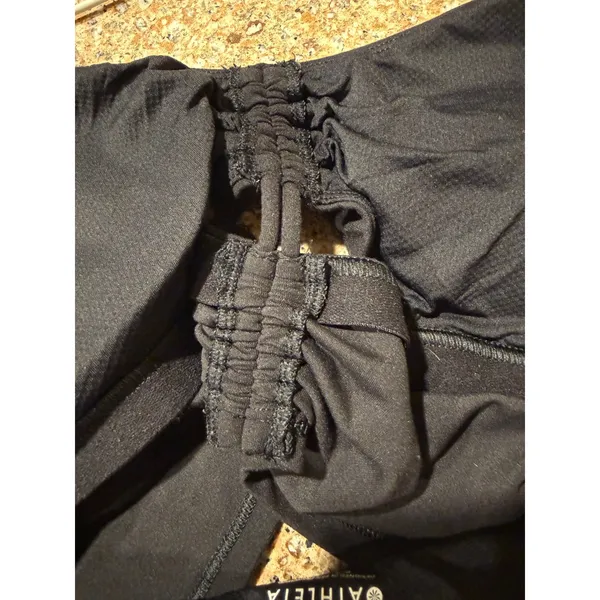 Athleta Black Ruched Cutout Longline Sports Bra M Yoga Pilates Adjustable - Image 11