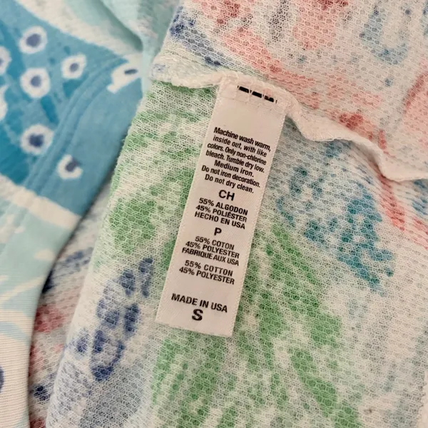 Sundance WHIMSY ROSE Aqua Coral Paisley Floral Baby Waffle Thermal Top Small USA - Image 10