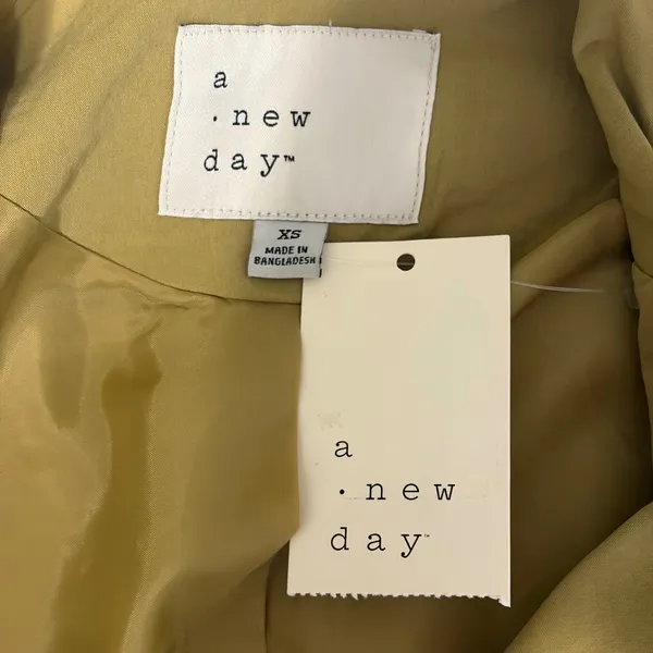 A New Day Womens Double Breasted Trench Coat Tan Khaki Oversized XS New Tags Quiet Luxury - Image 8