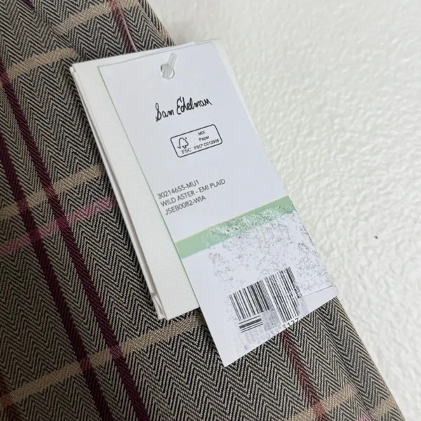 Sam Edelman Womens 8 Plaid Side Buckle wide Leg slacks Wild Aster pants - Image 11