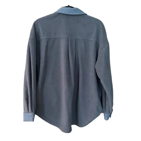 Boutique Women's Ruby Fleece Gray Blue Outdoor Relaxed Jacket Medium v6x - Image 2
