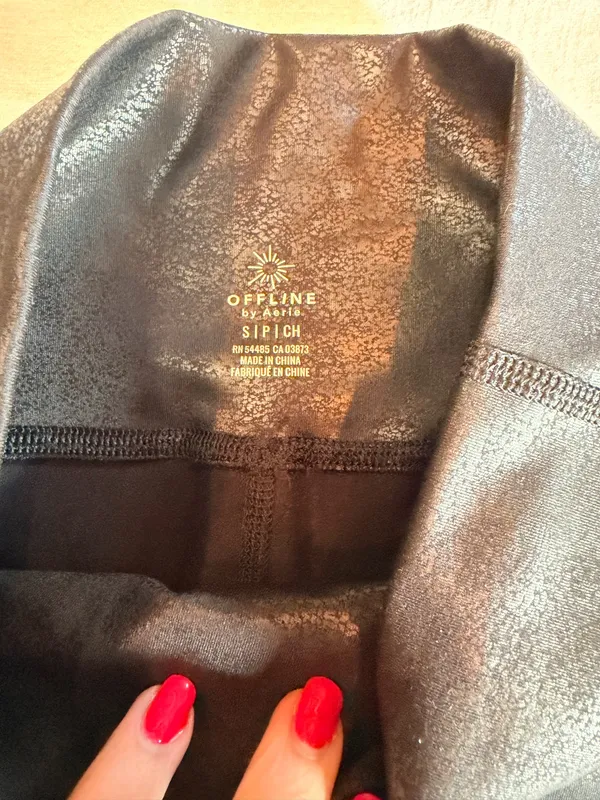 OFFLINE by Aerie Faux Leather Leggings Black - Image 3