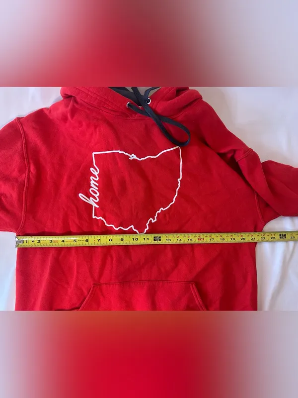 Fruit of the Loom Red 'Home' Ohio Outline Hoodie - Image 5