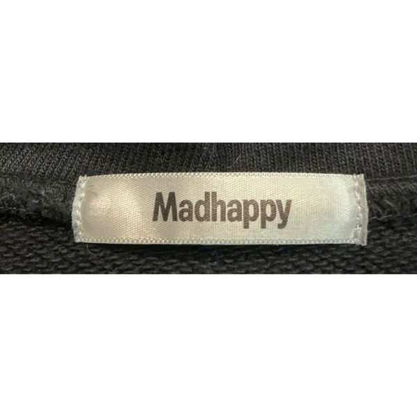 Madhappy Embroidered Script Logo Hoodie Black White Contrast Stitching Rare XS - Image 3