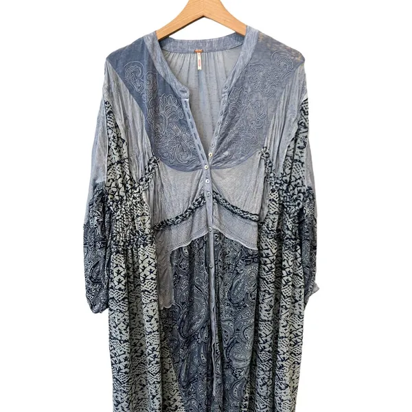 Free People Oh My Mix Print Long Sleeve Dress Duster Size Small - Image 7