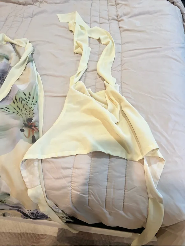 Light Yellow Halter Swim Top with Floral Sarong - Image 5