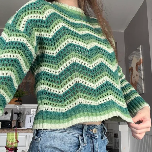 Hippie Rose Green Sweater - Image 3