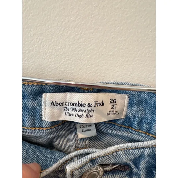 Abercrombie Fitch‎ Curve Love 90s Straight Ultra High Rise Jeans Size 26 - Image 2