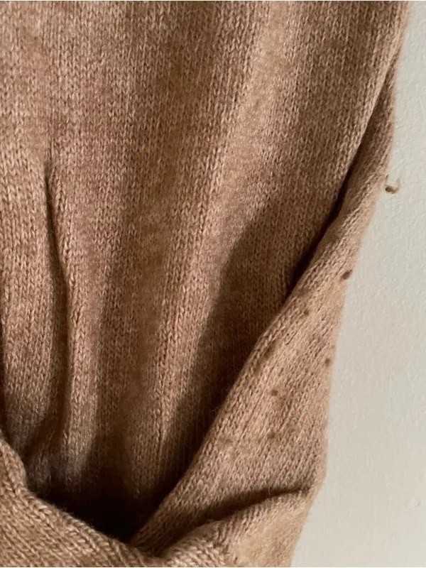 Madewell Beige Cropped Knit Sweater Wool Womens Large Neutral Minimalist Cozy - Image 6