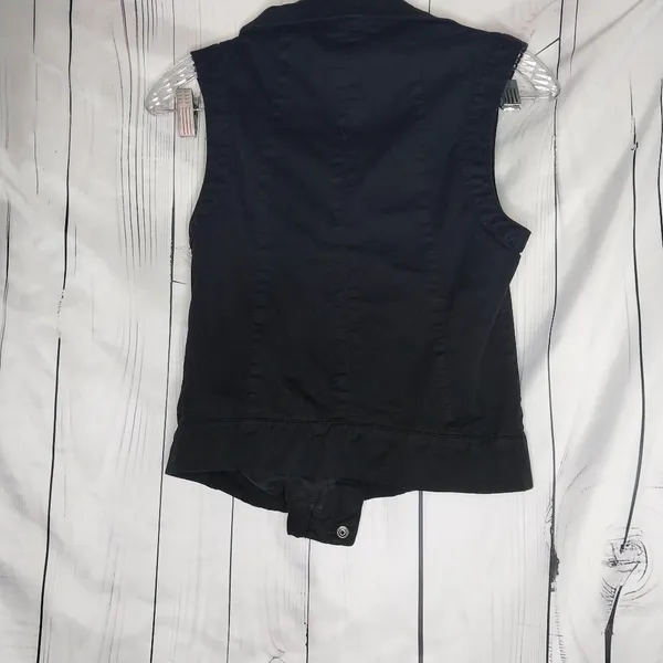 Zara Black Moto Biker Casual Utility Vest with Zipper Details - Image 3