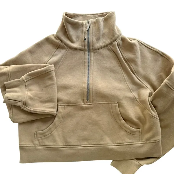 Lululemon Scuba Oversized Funnel Neck Sweatshirt Trench Tan Size M/L Fleece - Image 2