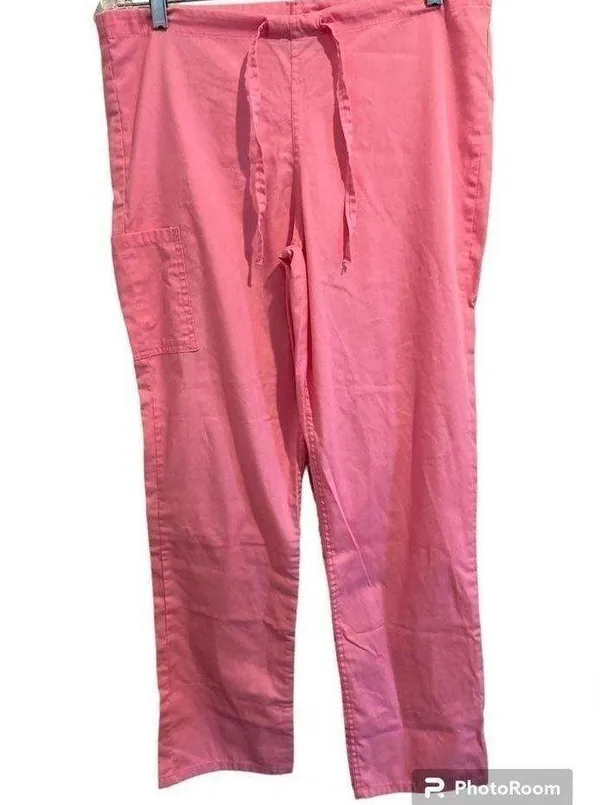 ScrubZone by Landau Unisex Light Pink XS Scrub Pants V Neck Short Sleeve Top - Image 4