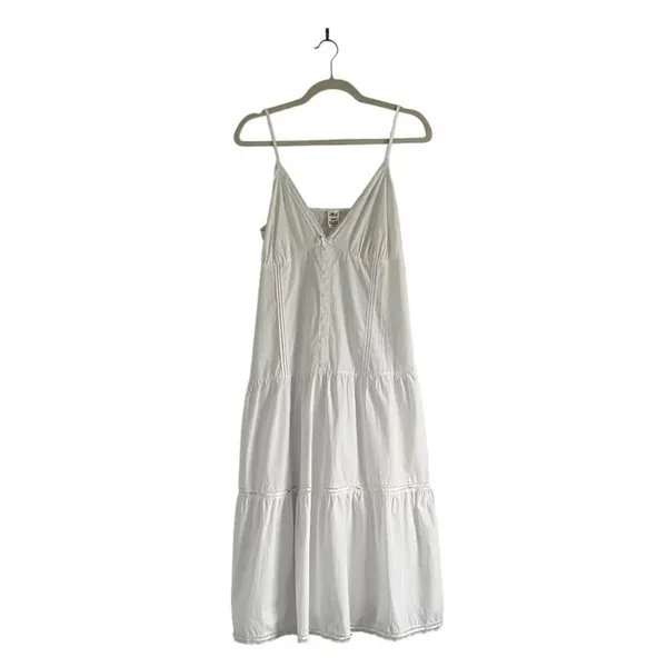 Frankies Bikinis x PINK Indiana tiered Midi Dress White XL Romantic lace prairie - Image 2