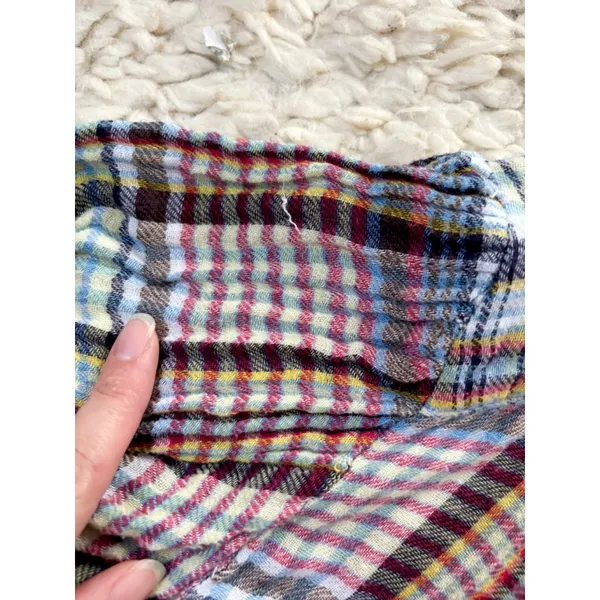 Women's Free People Plaid Button Down Shirt S Multicolor Rayon Cotton - Image 8