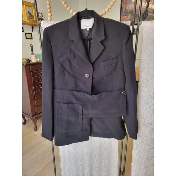 Rent the runway 3.1 phillip lim black sz 4 soft tailoring blazer jacket boxy - Image 4