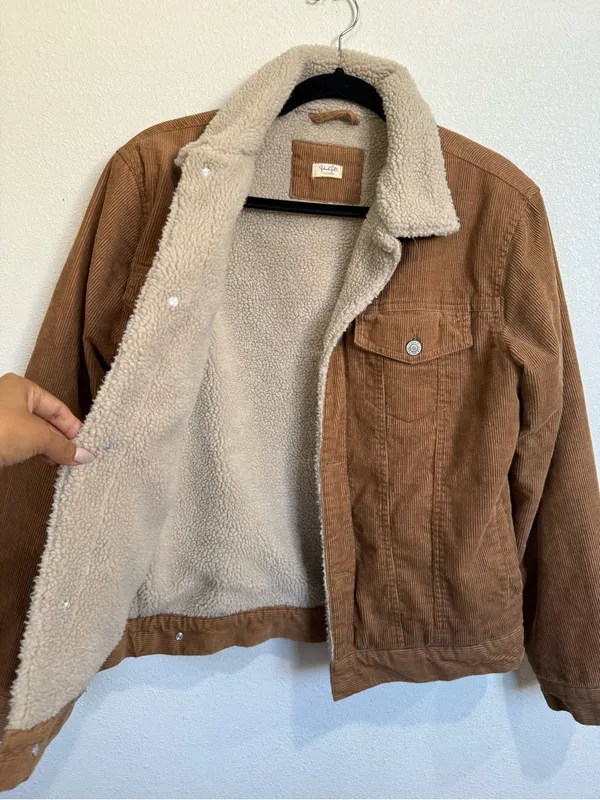 John Galt Corduroy Sherpa Trucker Jacket Western Y2K Brown NWOT - Image 7