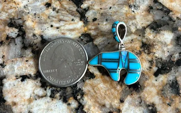 Torquise Bear Pendant Blue - Image 2